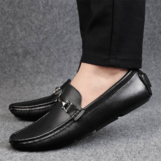 mocassin de luxe en cuir