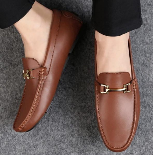 mocassin de luxe en cuir