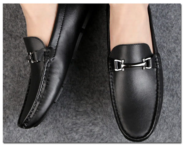 mocassin de luxe en cuir